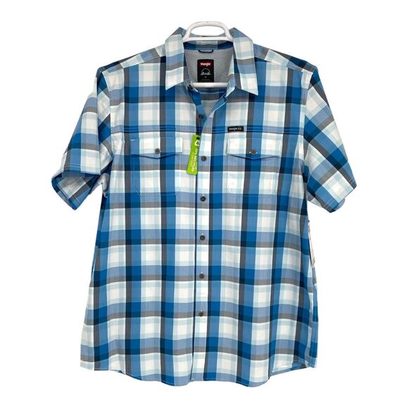 Wrangler Men's Outdoor Fishing Hunting Shirt Blue Pockets Size XL‎ Button Down - Picture 1 of 10